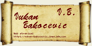 Vukan Bakočević vizit kartica